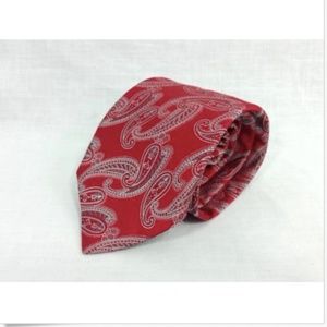 Joseph Abboud Collection Red Paisley Mens Silk Tie